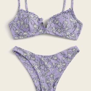 Shein Floral Underwire Swimsuit